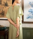  Đầm tơ tằm thêu hoa giấy 