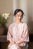  Áo dài Lollipop thêu hoa rơi (quần ống rộng) 