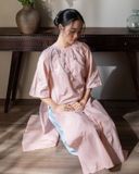  Áo dài Lollipop thêu hoa rơi (quần ống rộng) 