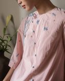  Áo dài Lollipop thêu hoa rơi (quần ống rộng) 