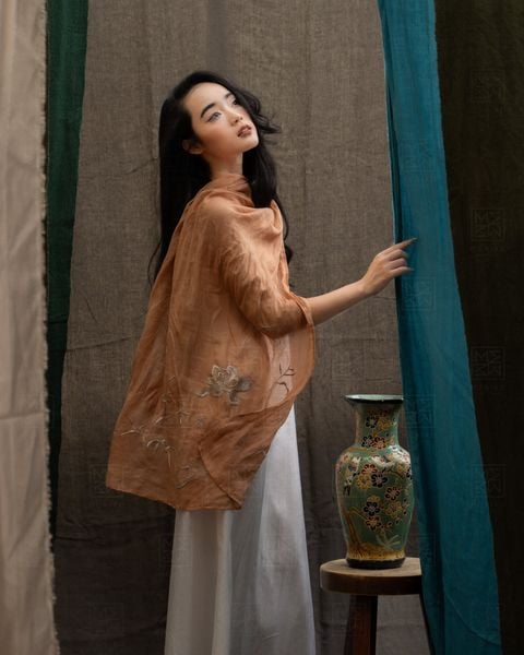  Khăn choàng thêu Bách Liên - 160x80cm 