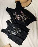  Fuuka Top (Áo sát nách linen thêu cành) 