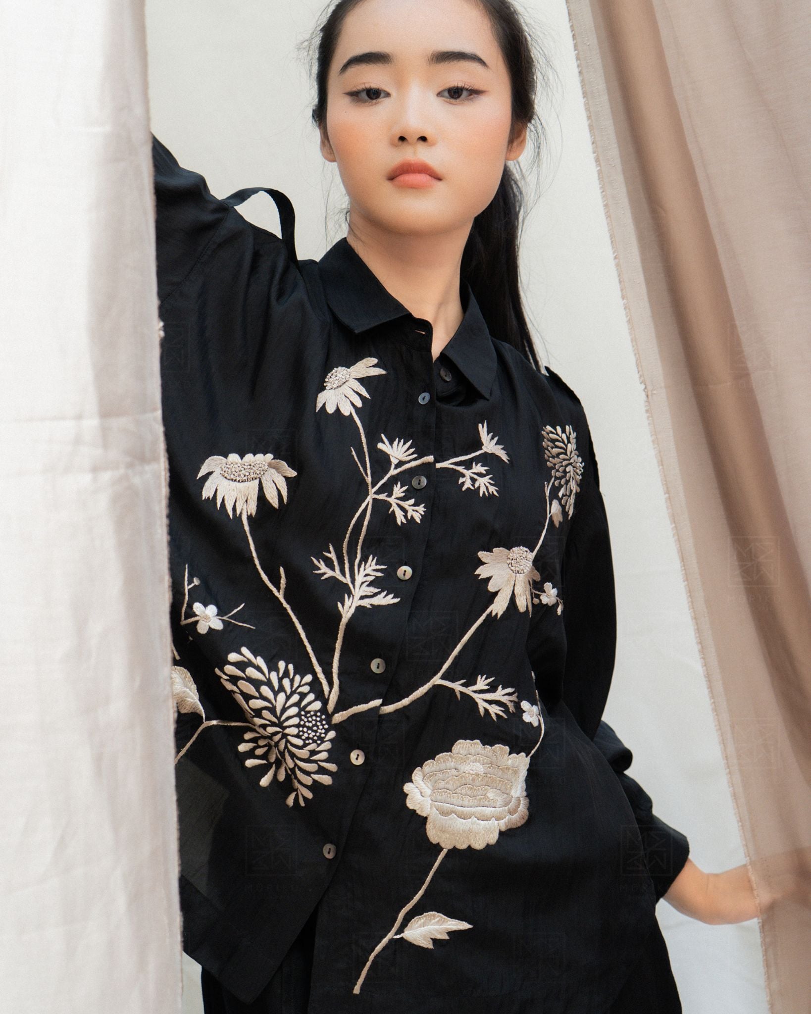  Áo somi Cúc Tường - Tơ tằm Nha Xá 
