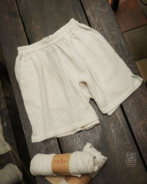  Quần short lưng thun (sọc caro) 