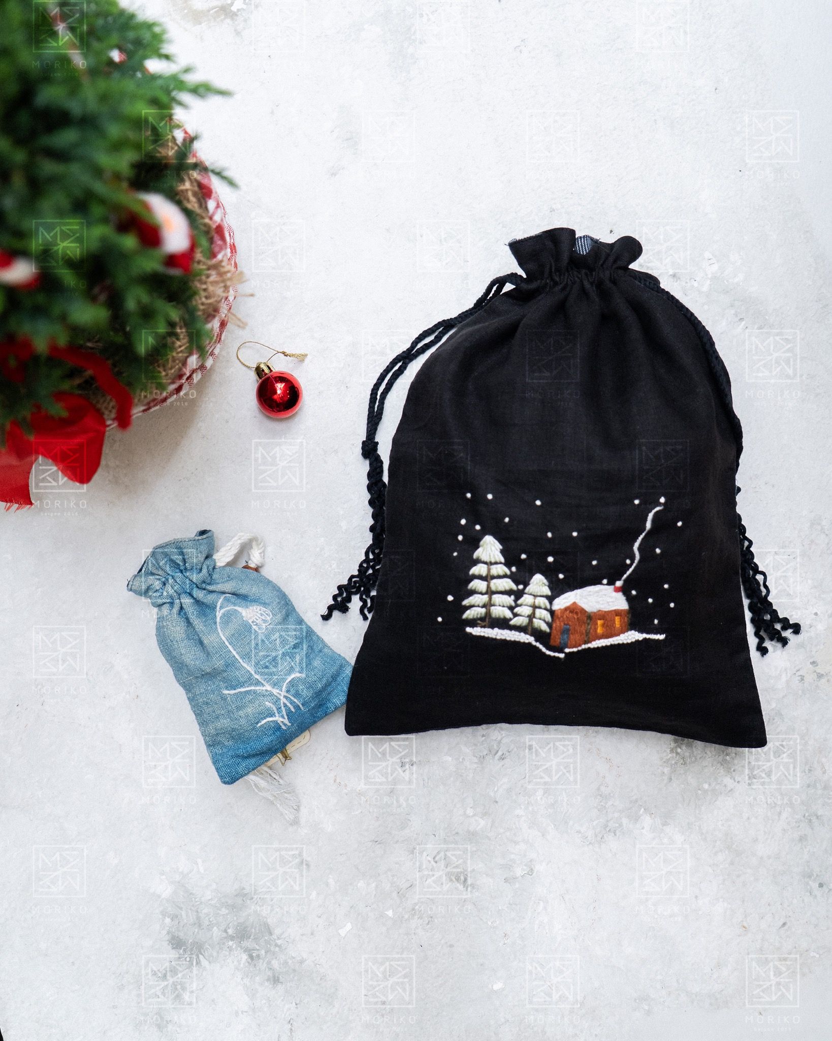  Túi rút thêu Noel 