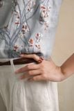  Quần xếp li trước thêu đột chỉ 