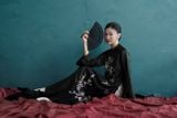  Áo dài Lãnh Mỹ A thêu hoa Mận 