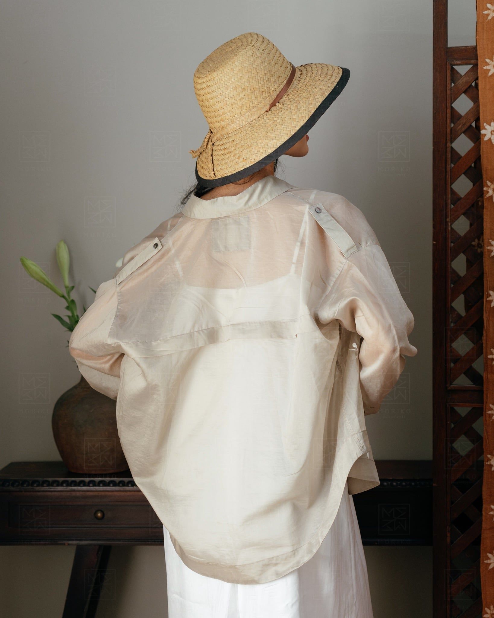  Áo sơ mi silk Cúc Tường 