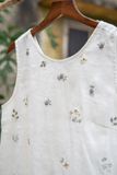  Fuuka Top (Áo sát nách linen thêu hoa rơi) 