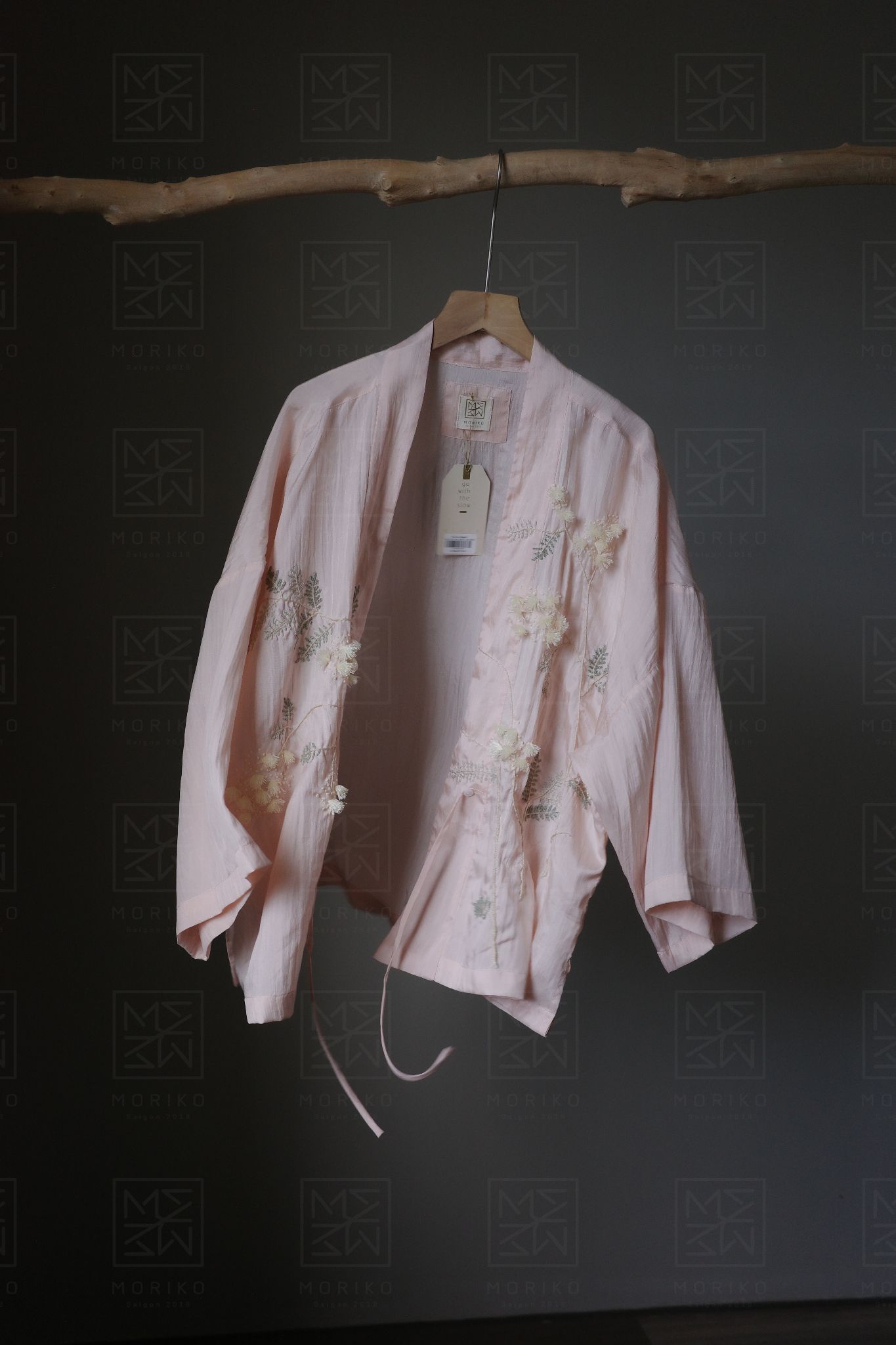  HAORI thêu Mimosa 