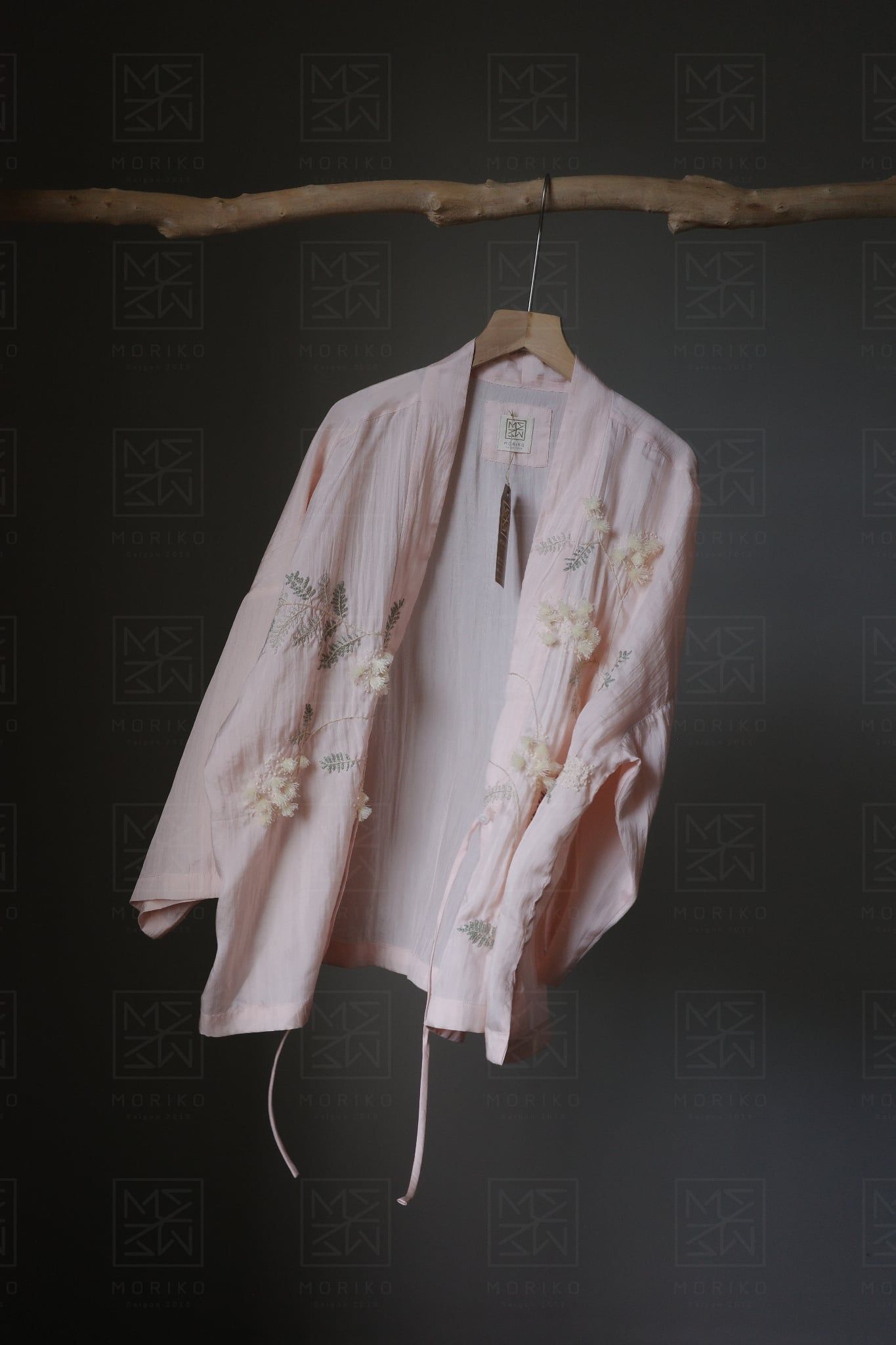  HAORI thêu Mimosa 