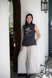  Quần tây suông chần ly trước 