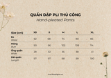  Quần dập pli thủ công 