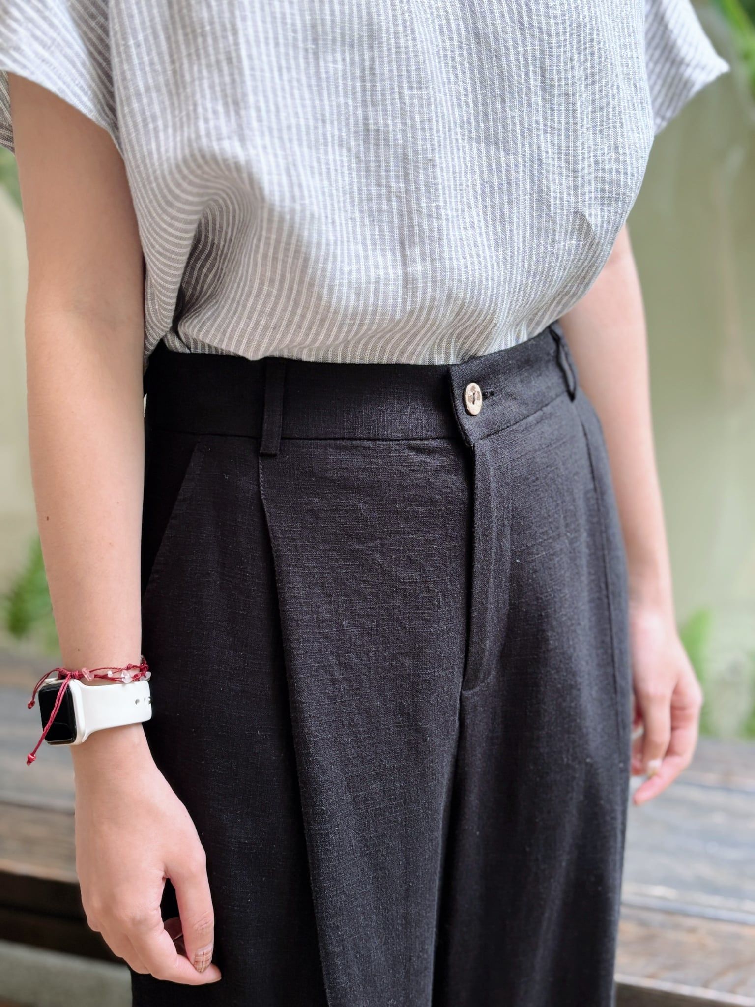 Quần tây suông chần ly trước 