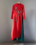  Áo dài thêu hoa thanh liễu 