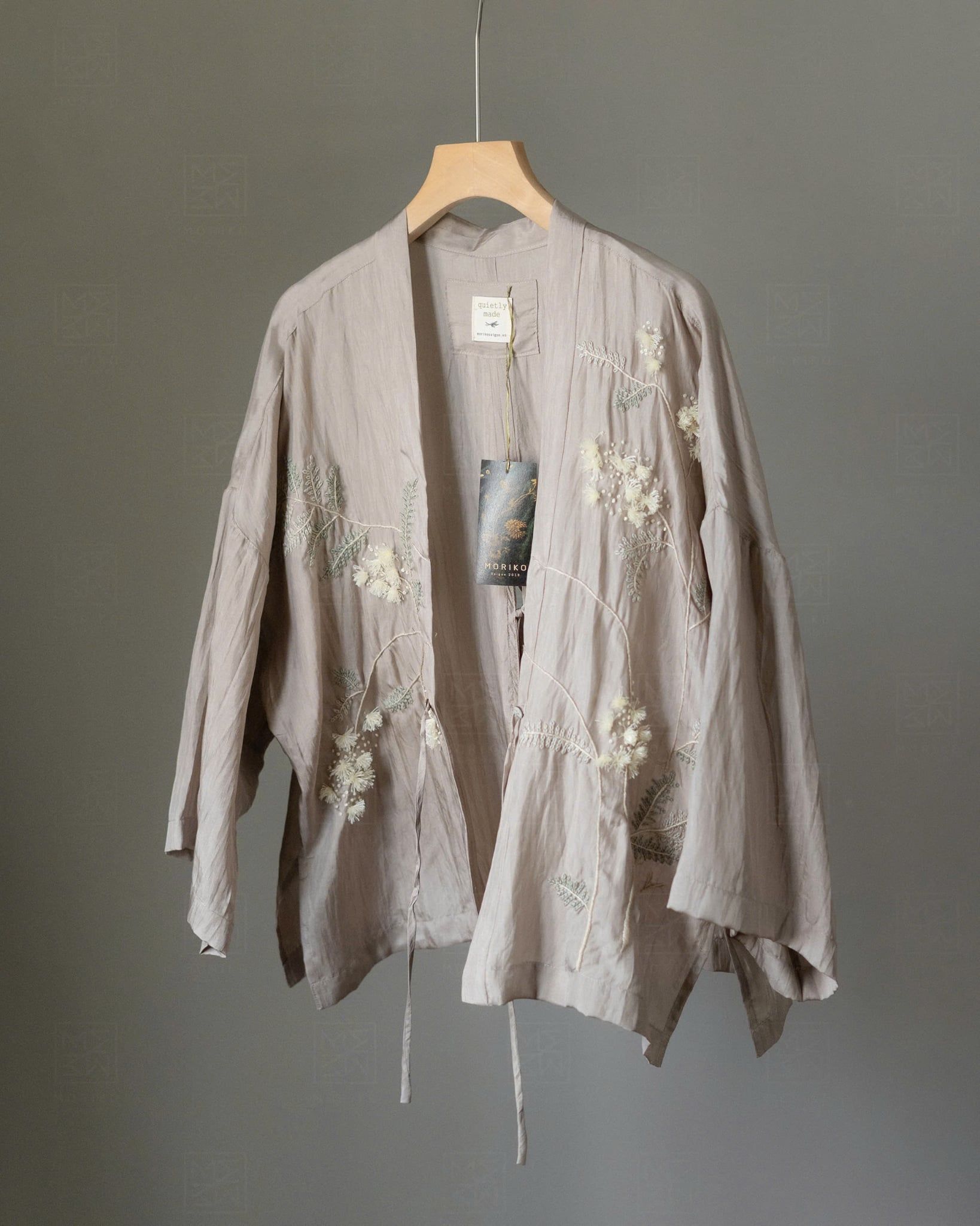  HAORI thêu Mimosa 