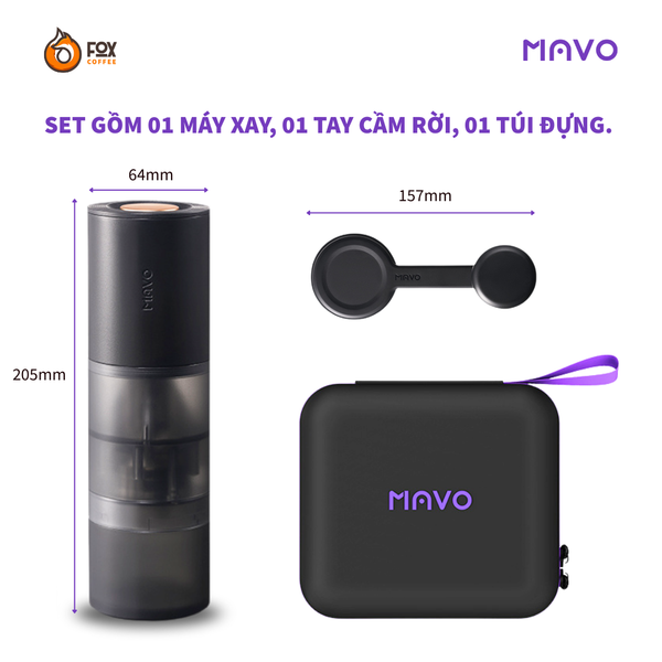 Máy Xay Cà Phê Cầm Tay MAVO Aurora Bằng Điện | Electric Hand Coffee Grinder