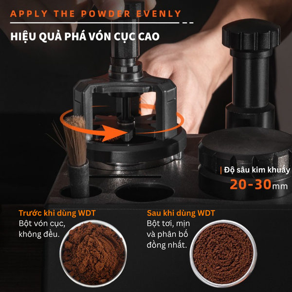 Dụng Cụ Khuấy Tơi Bột Cà Phê Fox Coffee NOVA | Rotary Magnetic Dispersing Needle WDT