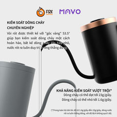 Ấm Cổ Ngỗng Pha Cà Phê Pour Over 600ml Bằng Thép Không Gỉ MAVO | DEEP FLOW DRIPPING KETTLE PRO