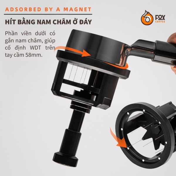 Dụng Cụ Khuấy Tơi Bột Cà Phê Fox Coffee NOVA | Rotary Magnetic Dispersing Needle WDT