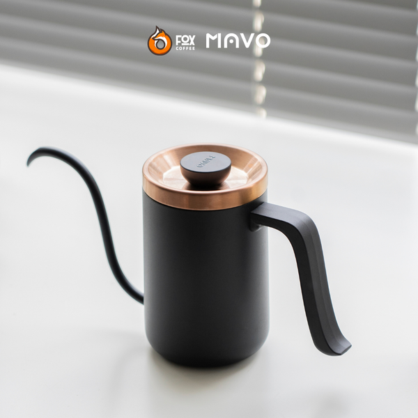 Ấm Cổ Ngỗng Pha Cà Phê Pour Over 600ml Bằng Thép Không Gỉ MAVO | DEEP FLOW DRIPPING KETTLE PRO