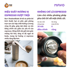 Cối Xay Cà Phê Cầm Tay MAVO Shadow Wand | Hand Coffee Grinder