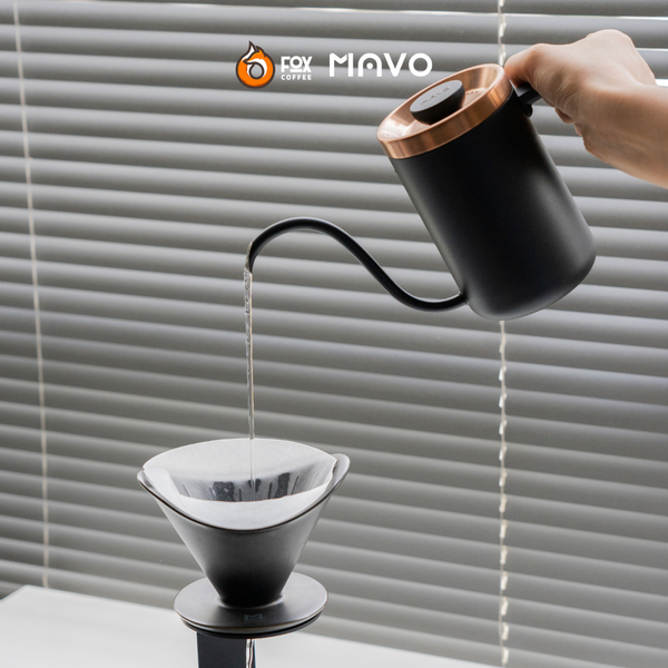 Ấm Cổ Ngỗng Pha Cà Phê Pour Over 600ml Bằng Thép Không Gỉ MAVO | DEEP FLOW DRIPPING KETTLE PRO