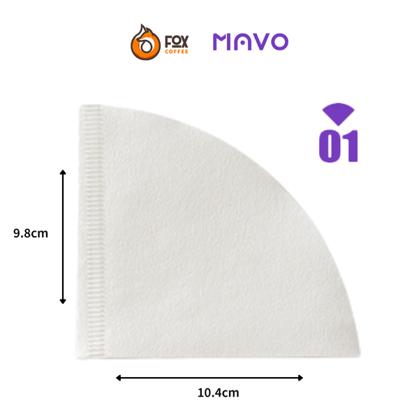 Hộp 100 Chiếc Giấy Lọc V01 Pha Cà Phê Pour Over MAVO| V60 Coffee Filter V01