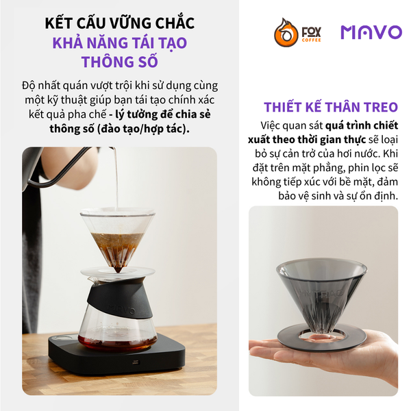 Phễu Pha Cà Phê Pour Over Bằng Nhựa Cao Cấp HYTRAC | MAVO COFFEE DRIPPER