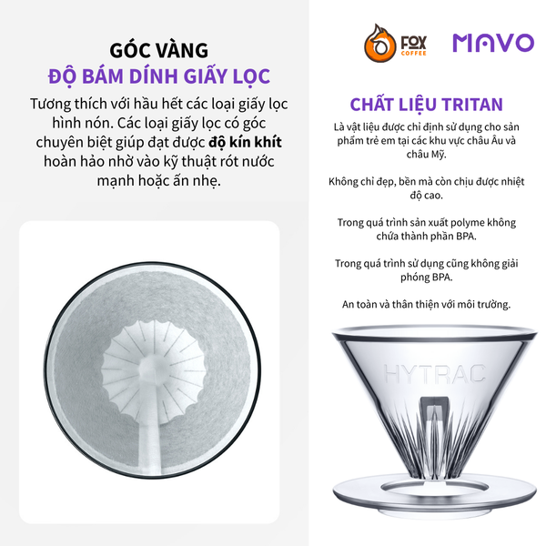 Phễu Pha Cà Phê Pour Over Bằng Nhựa Cao Cấp HYTRAC | MAVO COFFEE DRIPPER