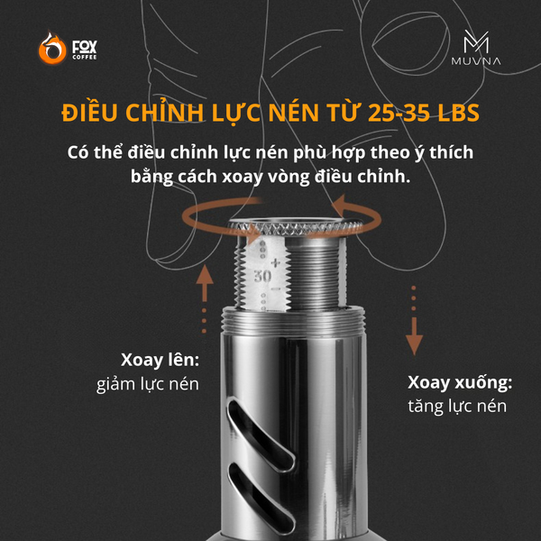 Dụng Cụ Nén Cà Phê MUVNA Sonorous 58.35mm | Click Constant Pressure Tamper
