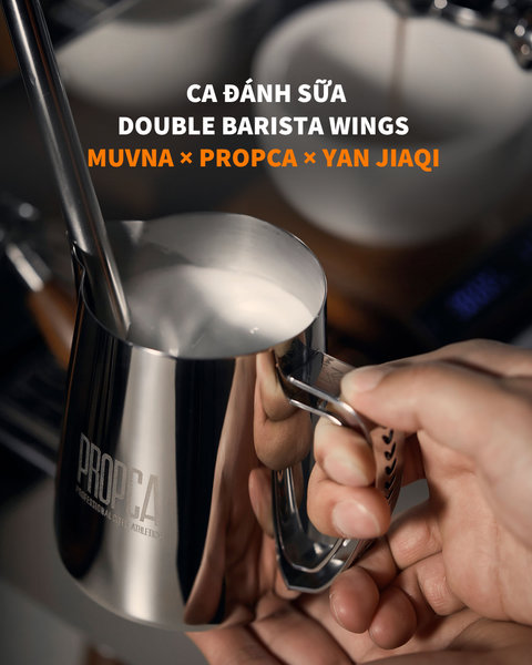 Ca Đánh Sữa Bằng Thép Không Gỉ 304 Cao Cấp Double Barista Wings MUVNA | COFFEE MILK PITCHER