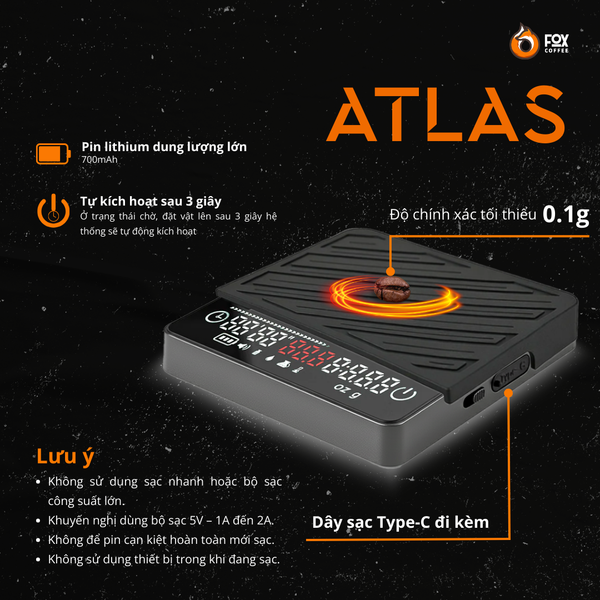 Cân Cà Phê Thông Minh ATLAS | Fox Coffee Precision Coffee Scale