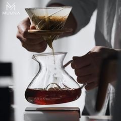 Bình Thủy Tinh Đong Cà Phê Tornado Server 450ml Có Tay Cầm MUVNA | COFFEE SHARING POT