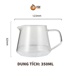 Bình Server Thủy Tinh Đong Cà Phê FOX COFFEE 350ml | Coffee Server, Sharing Pot