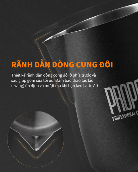 Ca Đánh Sữa Bằng Thép Không Gỉ 304 Cao Cấp Double Barista Wings MUVNA | COFFEE MILK PITCHER