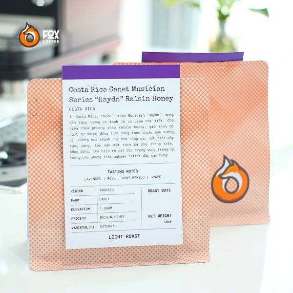 Cà Phê Đặc Sản Pha Pour-Over Canet Musician Series “Haydn” 150g | Fox Coffee Special Raisin Honey