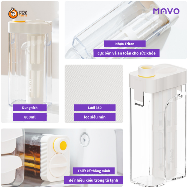 Bình Pha Cà Phê Ủ Lạnh Bằng Nhựa Cao Cấp MAVO | CRYSBRICK COLD BREWER