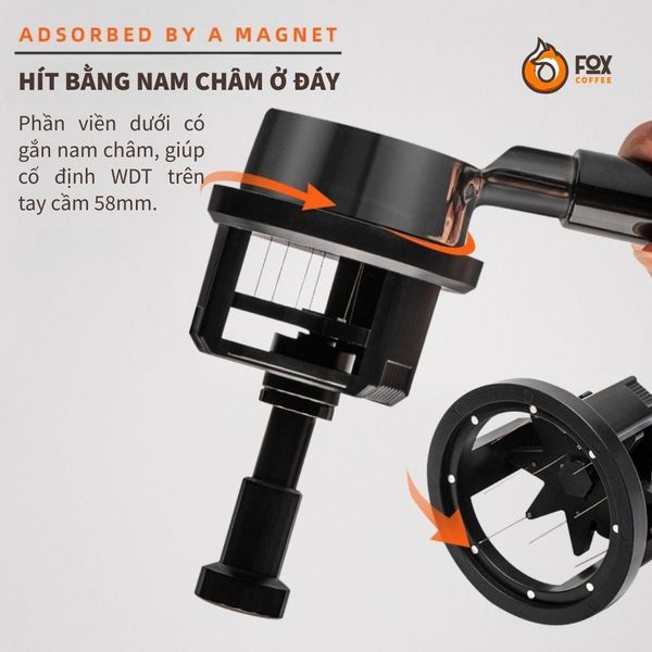 Dụng Cụ Khuấy Tơi Bột Cà Phê Fox Coffee NOVA 2.0 | Rotary Magnetic Dispersing Needle WDT