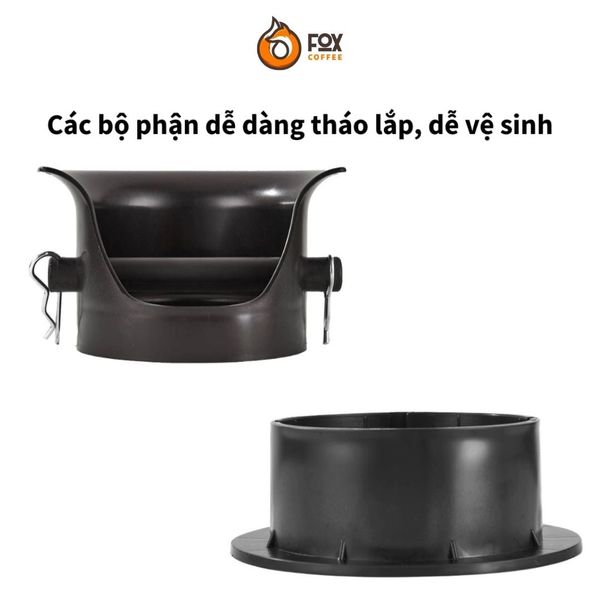 Hộp Đập Bã Cà Phê Dạng Đứng Ống Tròn Tặng Kèm Khăn & Túi Rác | Coffee Knock Box Tube