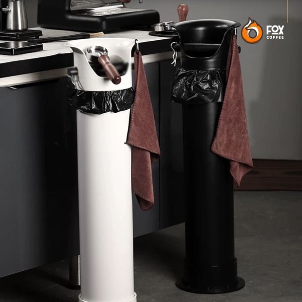 Hộp Đập Bã Cà Phê Dạng Đứng Ống Tròn Tặng Kèm Khăn & Túi Rác | Coffee Knock Box Tube