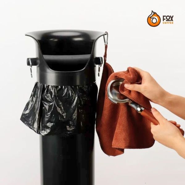 Hộp Đập Bã Cà Phê Dạng Đứng Ống Tròn Tặng Kèm Khăn & Túi Rác | Coffee Knock Box Tube