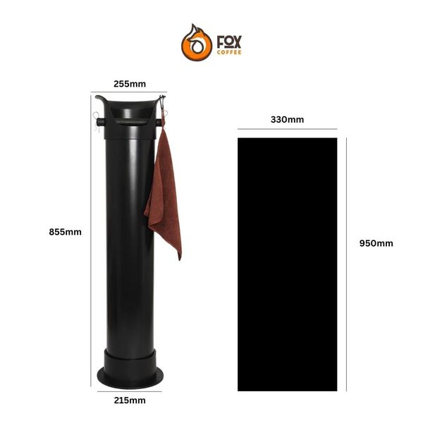 Hộp Đập Bã Cà Phê Dạng Đứng Ống Tròn Tặng Kèm Khăn & Túi Rác | Coffee Knock Box Tube
