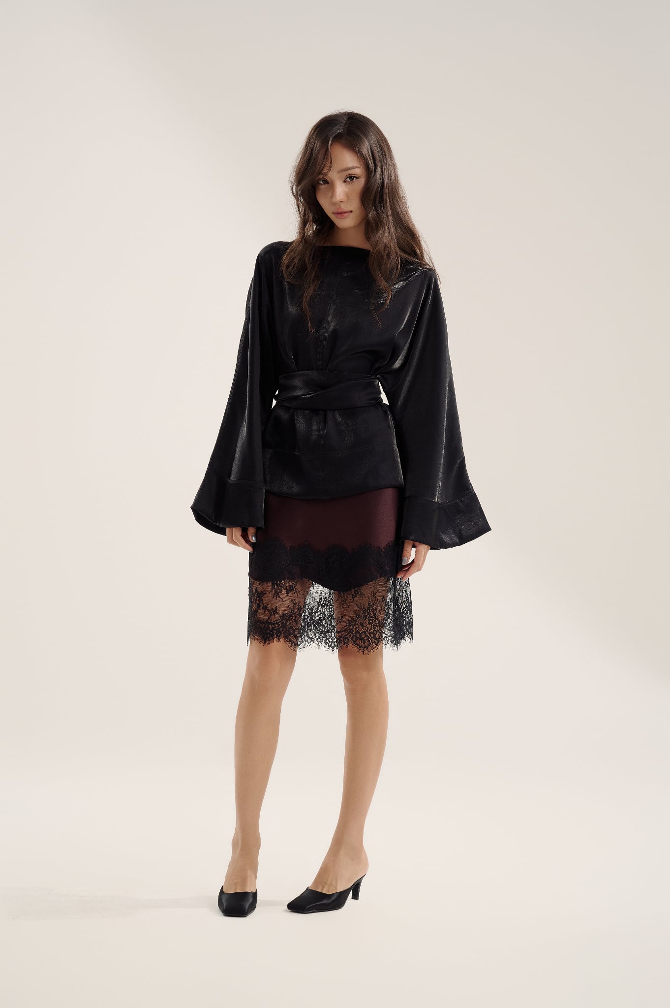 Melt Skirt | Chân Váy Lụa Phối Ren