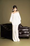 Puff Pants in White | Quần Ống Rộng Lưng Dún Bèo