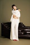 Puff Pants in White | Quần Ống Rộng Lưng Dún Bèo