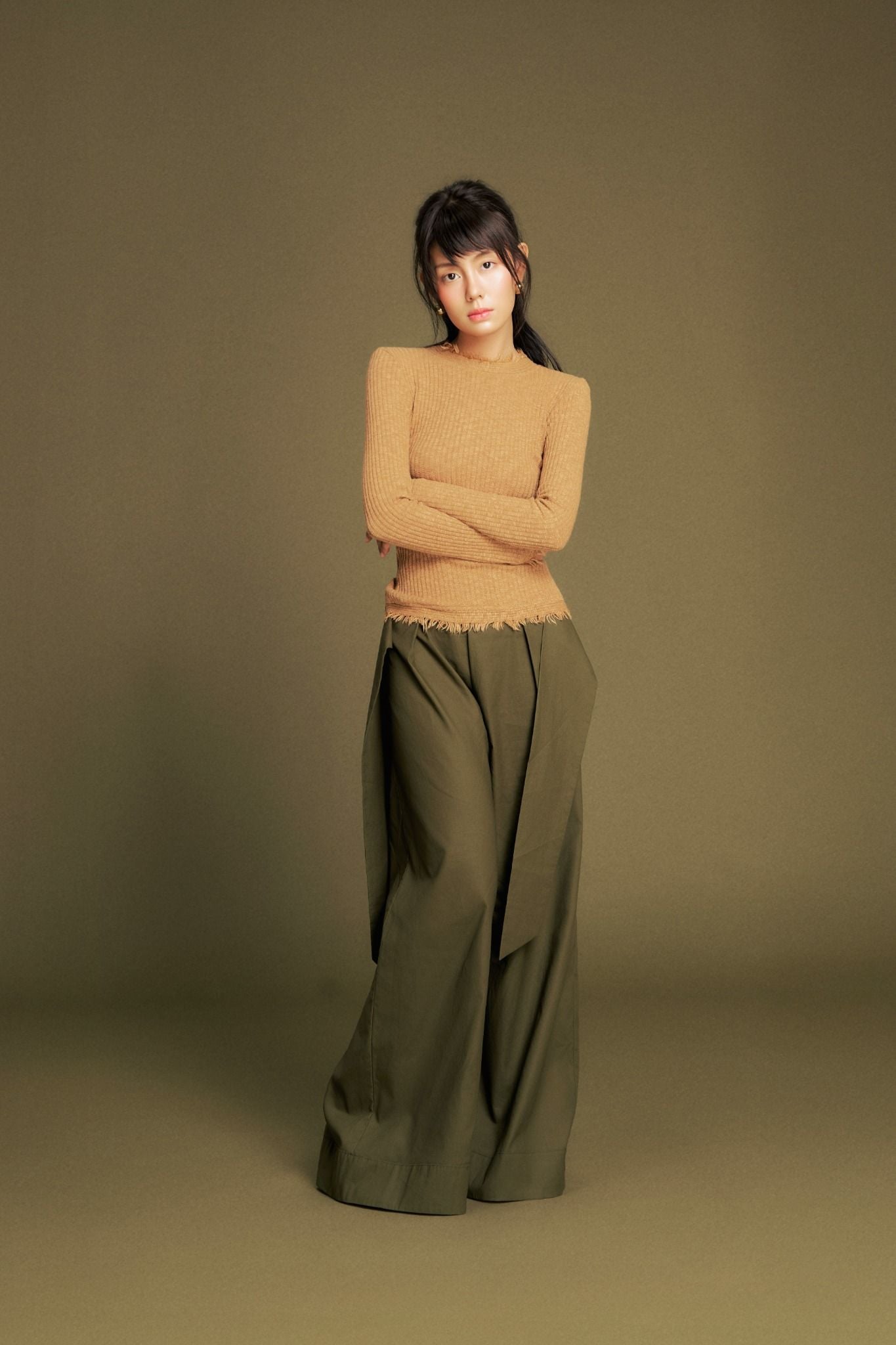 Fringe Line Top in Camel Brown | Áo Chi Tiết Tua Rua