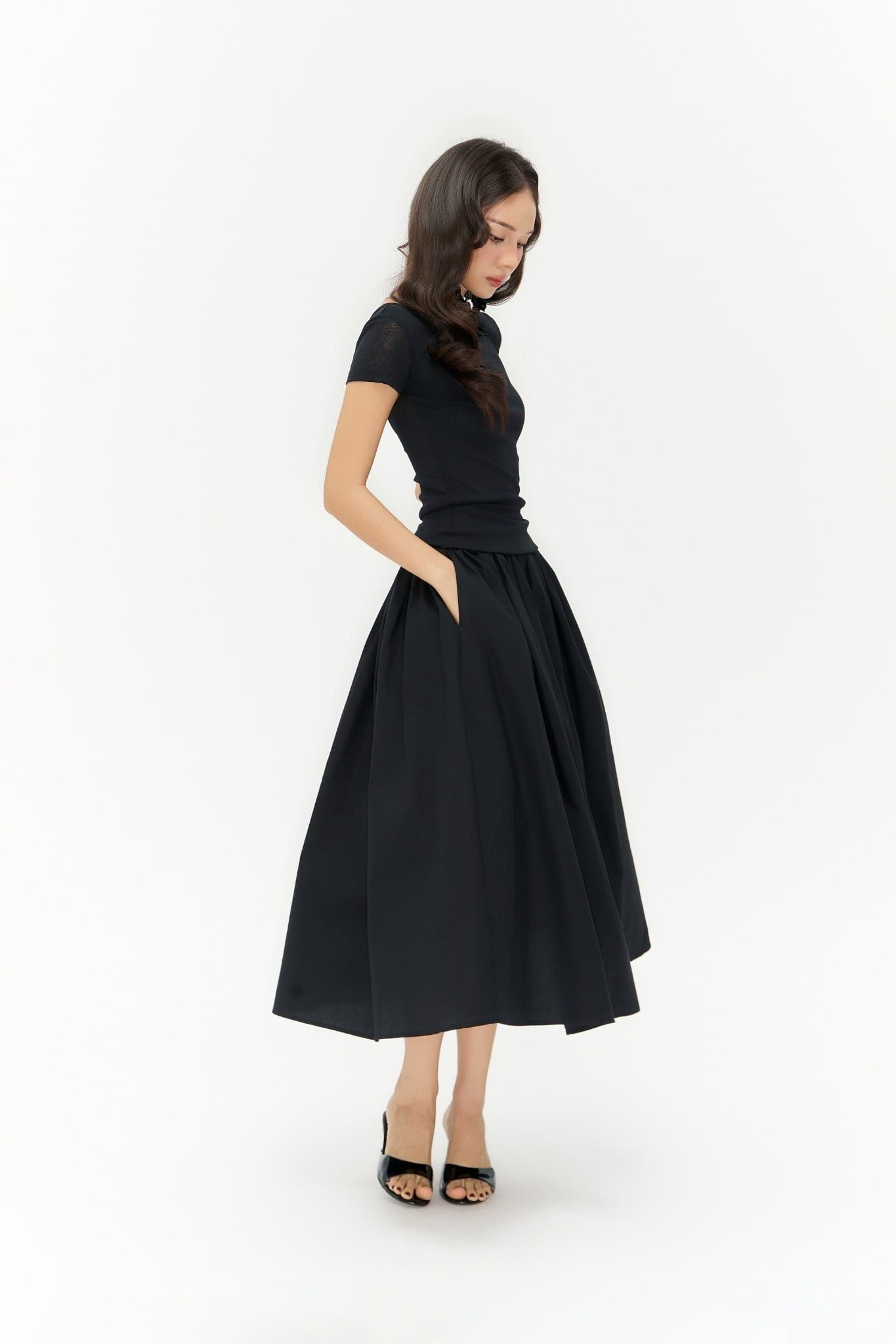 Olli Skirt | Chân Váy Midi Xếp Nếp