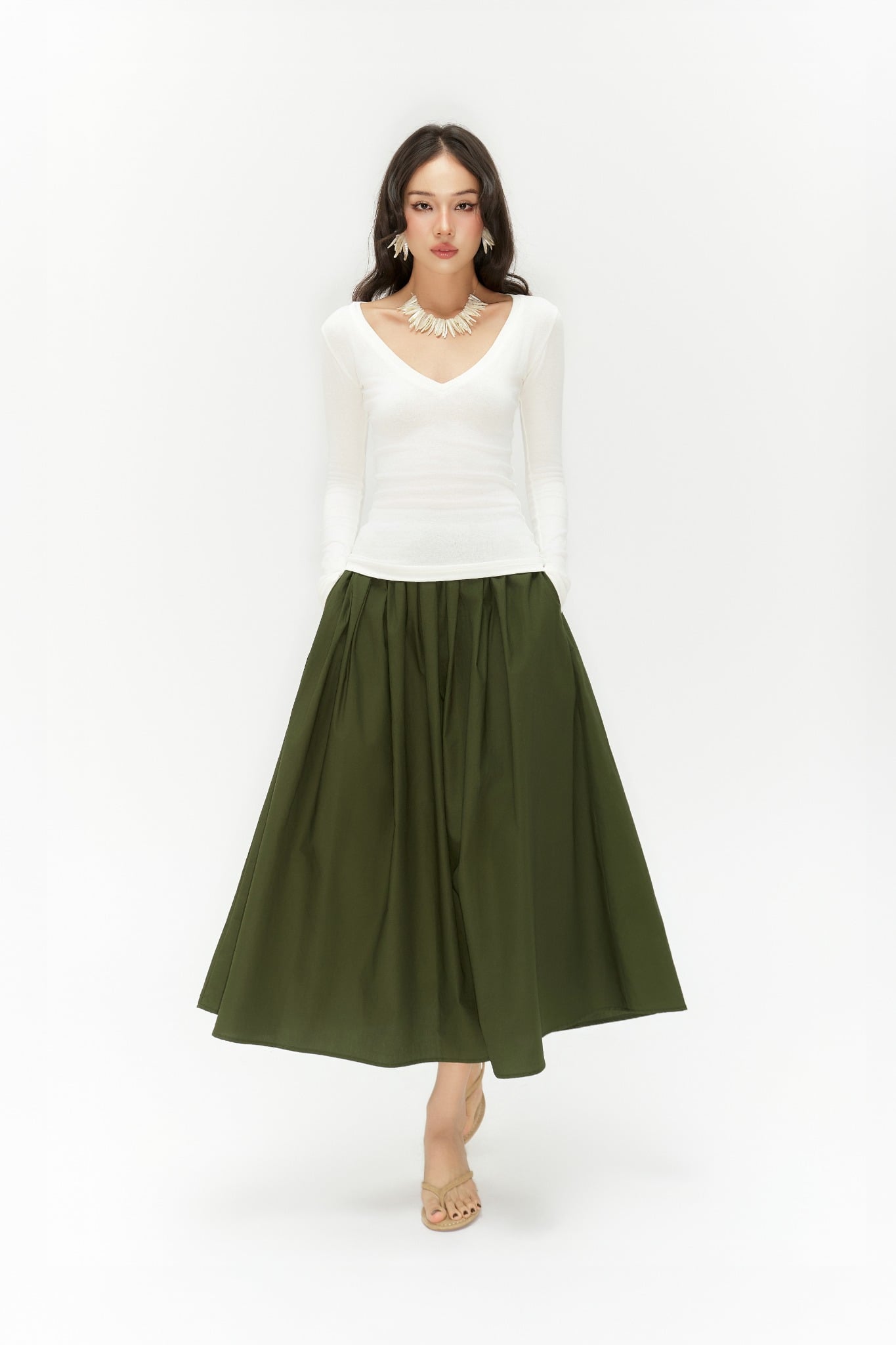Vneck Top | Áo Dệt Kim Cổ Tim