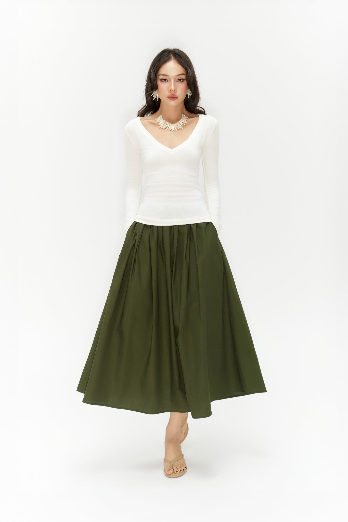 Vneck Top | Áo Dệt Kim Cổ Tim